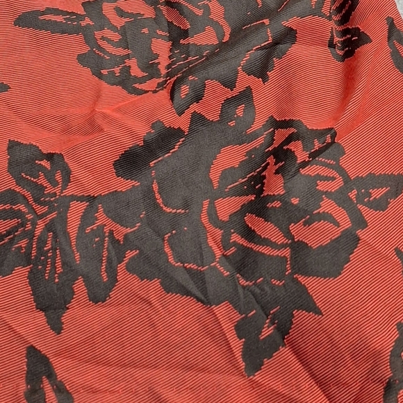 CO Strapless Burgundy/Red and Black Floral Dress, Size 8, RN#66170 - Picture 9 of 16